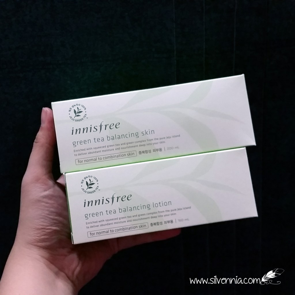 innisfree green tea balancing lotion and skin